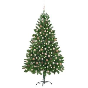 TEKEET Decor, Saison- und Feiertagsdekoration, Weihnachtsbäume, künstlicher beleuchteter Weihnachtsbaum mit Kugel-Set, 210 cm, Grün