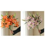 Kunstblumen Künstliche Blumen in Vase, gefälschte Lilien-Blumenarrangement, Lilien-Blumenstrauß, für Home Hotel Flower Party Decor für jeden Anlass