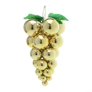 Künstlicher Trauben-Cluster, künstliche Trauben, Weihnachtsbaum, hängende Ornament, realistische künstliche Obstdekoration, Weihnachtsdekoration, 30 x 18 cm (Gold)