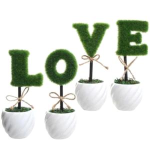 12 STK Topfpflanze Zum Valentinstag Gefälschte Pflanzen Bonsai Zimmerpflanzen Ornament Decoraciones para Sala De Casa Kunstgrüne Pflanze Statuette Künstlich Schaumbeflockung