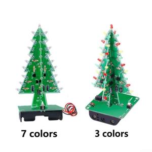 3D-Weihnachtsbaum-LED-Bausatz zum Selbermachen, LED-Weihnachtsbaum, Leiterplatte, Montageset (7 Farben)