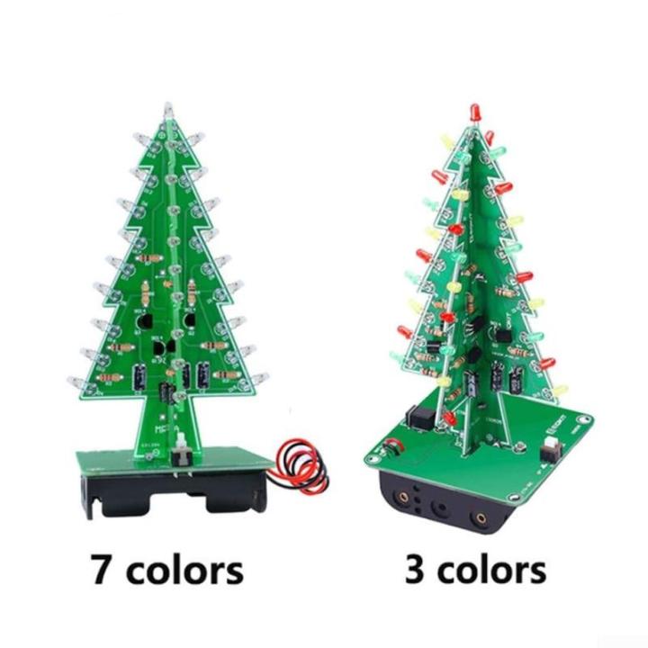 3D-Weihnachtsbaum-LED-Bausatz zum Selbermachen, LED-Weihnachtsbaum, Leiterplatte, Montageset (7 Farben)