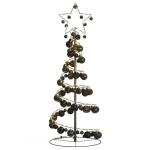 Kerstboom kegelvorm met ballen 80 leds warm wit 120 cm