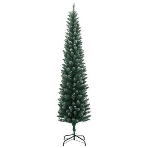 Kunstkerstboom, slank, dennenboom, kerstboom, oncht, kerstdecoratie met 150 leds, 150 cm