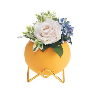 Kunstblumen Künstliche Blumen mit Keramikvase, gefälschte Seidenblumen, nordisches Licht, Luxus-Simulationsblume, Heimtischzubehör für jeden Anlass