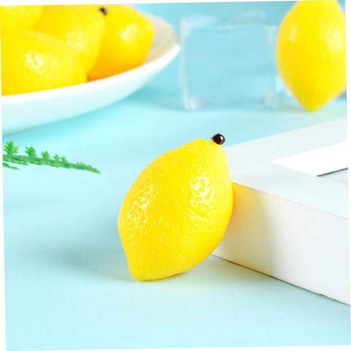 12 STK Mini-zitronenimitat Tropisches Fruchtdekor Partydekorationen Künstliche Frucht Künstliche Zitronen Klein Realistische Zitrone Gefälscht Miniatur-Zitrone Yellow PVC