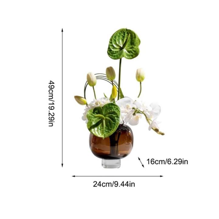 Kunstblumen Modernes künstliches Blumenarrangement aus Glas – Elegante Tischdekoration für Wohnzimmer und Hotels, Blumenarrangement für Tafelaufsätze für jeden Anlass