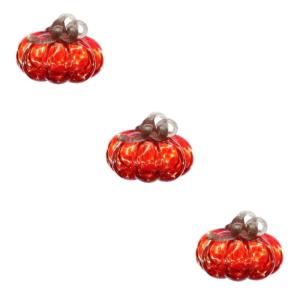 3 stuks glazen pompoen ornament lantaarns decoratie plantendecoraties miniatuur decoratie glazen pompoen voor het decoreren van kunstpompoenen glazen pompoen middenstukken