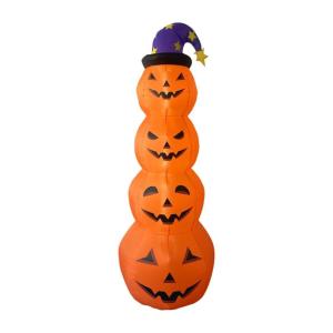 Aufblasbarer Halloween-Kürbisbecher, 94,48 Zoll beleuchteter Halloween-Kürbis, aufblasbare Kürbisdekoration, gestapelte, Winddichte LED-Kürbislichter, Kürbisdekoration für Sp