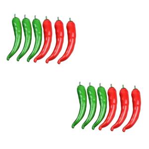 2 Sätze Simuliertes Pepper-Modell Wohnungsdeko Hausdeko Kunstgemüse Simulation Pfeffer Gefälschte Pfefferstütze Vorzeigemodell Gefälschte Essensrequisite Poly-Drache 6 Stück 