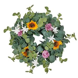 Sonnenblumen Eukalyptus Kranz Handgemachte Künstliche Girlande Front Tür Wand Dekor