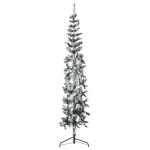 Künstlicher Weihnachtsbaum Grün und Weiß 210 cm Höhe PVC-Material Halb-Weihnachtsbaum Platzsparend Wand Christbaum Innen- und Außenbereich Wirtschaftliche Weihnachtsdekoration