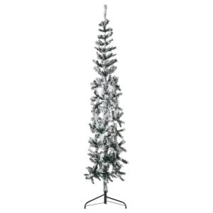 Künstlicher Weihnachtsbaum Grün und Weiß 210 cm Höhe PVC-Material Halb-Weihnachtsbaum Platzsparend Wand Christbaum Innen- und Außenbereich Wirtschaftliche Weihnachtsdekoration