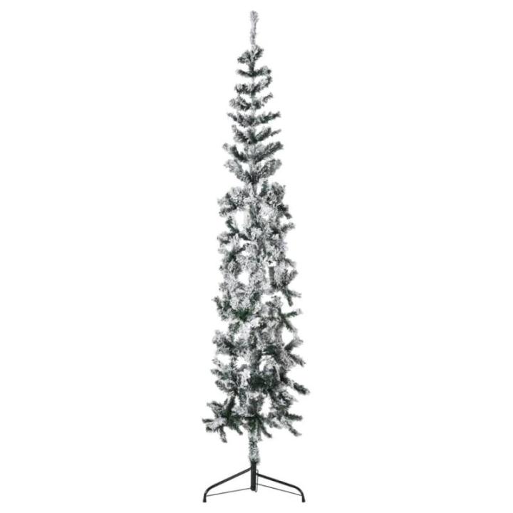 Künstlicher Weihnachtsbaum Grün und Weiß 210 cm Höhe PVC-Material Halb-Weihnachtsbaum Platzsparend Wand Christbaum Innen- und Außenbereich Wirtschaftliche Weihnachtsdekoration