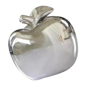 1Stk -Keramik-Ornament Fälschung weihnachtsäpfel Dekoration Weihnachtsmodell Chrom kreative büro Dekoration Party dekorative Requisite Weihnachtsverzierung Silver