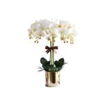 Kunstblumen Künstliche Blume mit goldenem Blumentopf, künstliche Orchideen – 12 Zweige, Elegante künstliche Orchideen, Bonsai-Simulationsblume für jeden Anlass