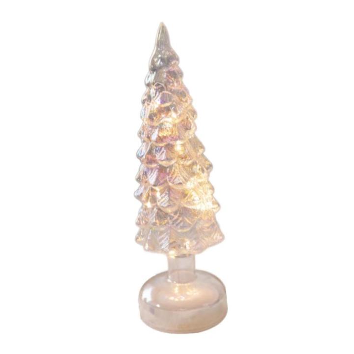 Beleuchteter Tisch-Weihnachtsbaum, Weihnachtsschmuck, Nachtlicht, Nachtlampe für Kaminsims, Schlafzimmer, Fenster, Regal, Wohnzimmer, S White