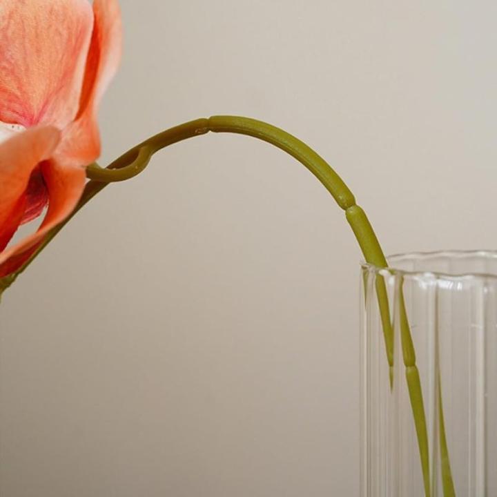 Künstliche Orchideenstiele, fühlen sich echt an, Phalaenopsis 45 cm, künstliche Orchideenzweige mit 5 großen Blumen für Vase, Hochzeit, Party, Zuhause, Garten, Dekoration (wei