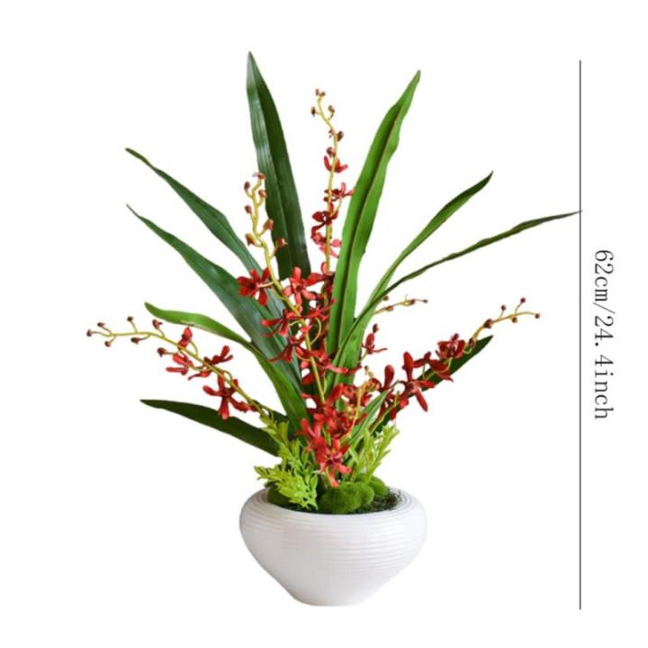 Kunstblumen Künstliche Orchideenblumen im Topf, Orchideenpflanzen, künstliche Pflanzen, realistische Orchideen für Heimdekoration, künstliche Blumenarrangements für jeden Anla