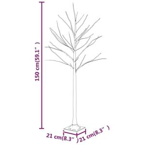 LED Birke Warmweiß 72 LEDs Beleuchtet Birkenbaum Lichterbaum Leuchtbaum Weihnachtsdeko Beleuchtung Dekobaum Kunstbaum 150cm