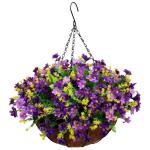 Hängende Blumenpflanze im Korb für Frühlingshochzeitsveranda-Gartenhöfe
