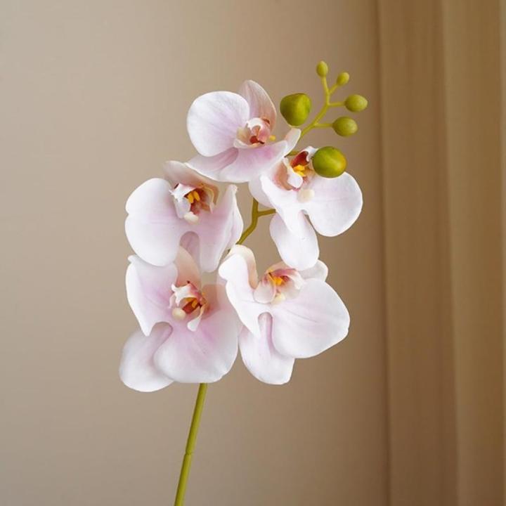 Orchideenstiele, künstliche Blumen, fühlt sich echt an, Phalaenopsis, 45 cm, künstliche Orchideenzweige mit 5 großen Blumen für Vase, Hochzeit, Party, Zuhause, Garten, Dekorat