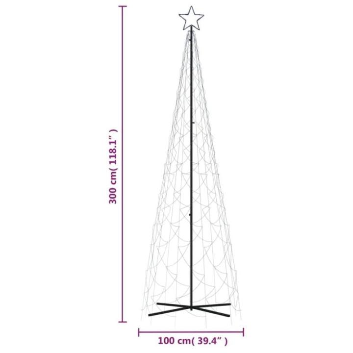 LED Weihnachtsbaum Kegelform Tannenbaum Lichterbaum Weihnachtsdeko Stern Beleuchtung Außen Beleuchtet Lichterkette Blau 500 LEDs 100x300cm