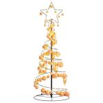 Kerstboom kegelvorm met ballen 80 leds warm wit 120 cm