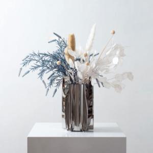 Kunstblumen Künstliche Blumen, künstliche Blumendekoration, für Hochzeit, Weihnachten, DIY Wohnzimmer, Tischdekoration (Edelstahlvase) für jeden Anlass