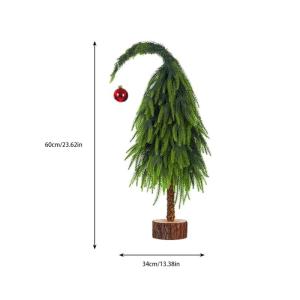 Kleiner Weihnachtsbaum 30 cm/45 cm/60 cm Christbaumschmuck, Bezaubernder Christbaumschmuck mit krummem Hals, künstlicher Mini-Weihnachtsbaum für Weihnachten, Festliche Feiertage,
