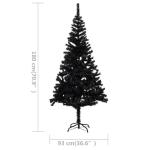 Wiederverwendbar Künstlicher Weihnachtsbaum Beleuchtung und Kugeln 180 cm H Christmas Tree Tannenbaum Weihnachtsdeko Christbaum Kunstbaum Halloween Weihnachtsbaum PVC Schwarz