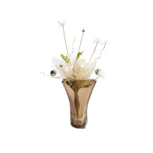 Kunstblumen Künstliche Blumenarrangements für den Innenbereich – handgefertigte Glasvase mit lebendigen Kunstpflanzen für Wohnzimmer, Hotel, Heimdekoration für jeden Anlass