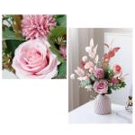 Kunstblumen Gefälschte Blumen mit Vase, Faux Blumenarrangement mit Vase für Heimdekoration, geeignet für Hochzeit, Esstisch, Büro für jeden Anlass