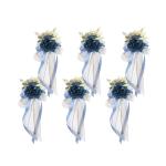 6 Stücke Simulation Blume Form Auto Dekoration für Hochzeit Festivers Party Supplies