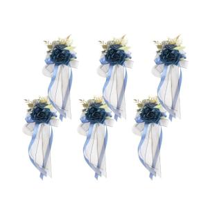 6 Stücke Simulation Blume Form Auto Dekoration für Hochzeit Festivers Party Supplies