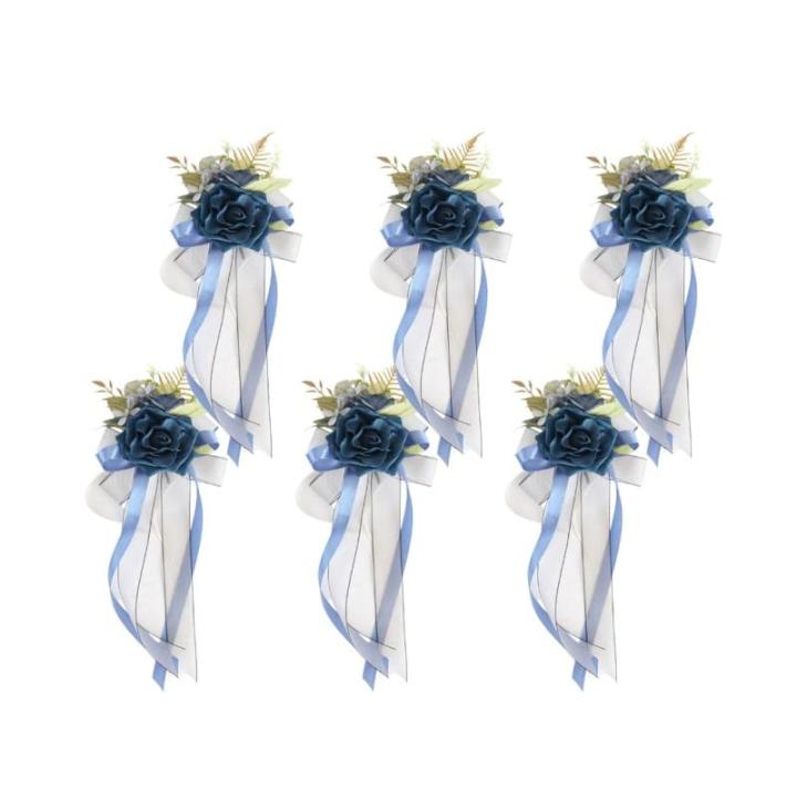 6 Stücke Simulation Blume Form Auto Dekoration für Hochzeit Festivers Party Supplies