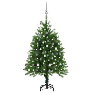 Künstlicher Weihnachtsbaum mit Beleuchtung & Kugeln mit LED Beleuchtung 120 cm Grün