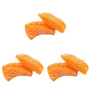 6 stuks model zalmfilet vlees fotografie rekwisiet voedsel speelgoed gesimuleerde zalmschijf keukendecoratie en accessoires sashimi schijf model Japan kind PVC sushi