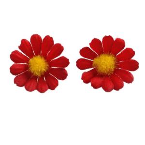 Kunstmadeliefjes, bloemkoppen, 50 stuks, , bloemkoppen, kleine bloemkoppen, decoratie, kleurrijke zijden bloemen voor bruiloft, feest, huis, doe-het-zelf knutselen, rood