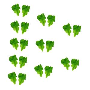 10 Sätze PVC-Salat Obstdekor Realistisches Essen Gemüse-Foto-Requisiten Grünes Dekor Künstliches Gemüseblatt Gefälschtes Gemüse Künstliche Salatblätter Green 2 Stück * 10