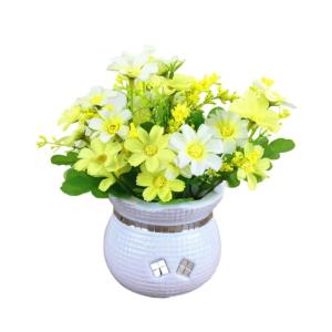 Kunstblumen Gefälschte Pflanzen, kleine künstliche Mini-Blume, für Garten, Rasen, Balkon, Büro, Bauernhaus, drinnen und draußen, Frühlings- und Sommerdekoration für jeden An