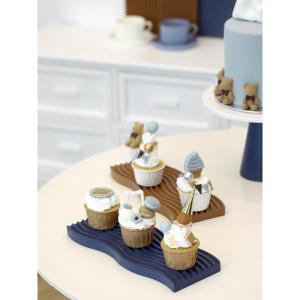 Künstlicher Bärenkuchen, gefälschtes Dessert, blau, Simulationsmodell, Fotografie-Requisiten, Schaufensterdekoration, 6