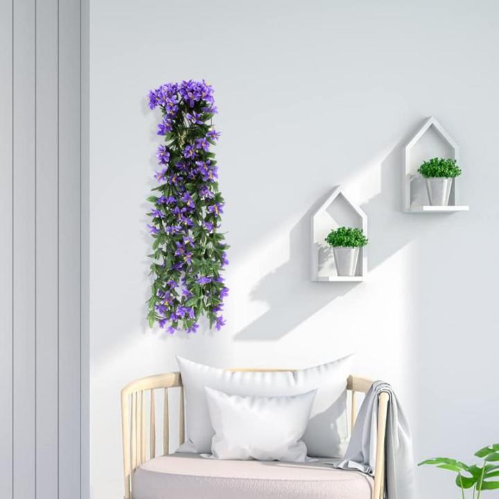 2 stuks hangplanten, , hangende kunstplanten, voor huismuur, binnen en buiten, tuin, bruiloft, balkon, manddecoratie