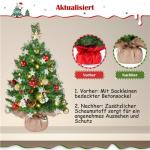 Set van 2 61 cm mini-kunstkerstboom met 35 warmwitte ledlampen en 12 dennenappels, kleine kerstboom, tafel, dennenboom voor kerstdecoratie, groen