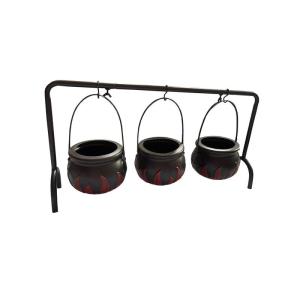 Hexeneimer-Ornament, Hexenglas, dekorativer Ornament-Süßigkeitseimer, Geschirreimer für Halloween, Schwarze rote Flamme