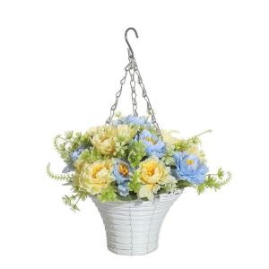 Hängende Blumenpflanze im Korb für Frühlingshochzeitsveranda-Gartenhöfe