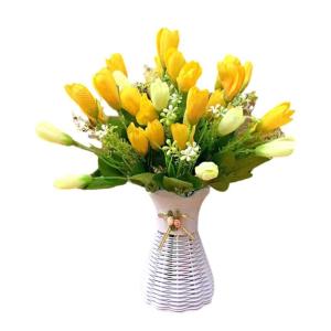 Kunstblumen Künstliche Tulpenblumen, für Partys, Zuhause, Hochzeit, Dekoration, Geschenkidee zum Muttertag, Plastikblumentopf, Raumdekoration für jeden Anlass