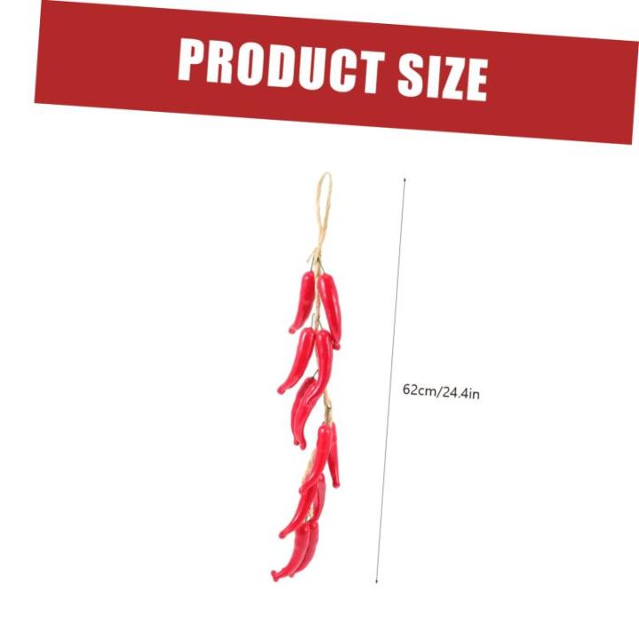 1 Satz Simulierte Hängende Knoblauchspieße Wohnraumdeko Ladeneinrichtung Paprika Dekoration Chili-Pfeffer-anhänger Pfeffer Für Bauernhausdekor Realistische Paprikaverzierungen 