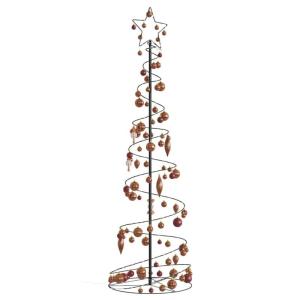 Weihnachtsbaum Kegelform mit Kugeln 120 LEDs Warmweiß 180 cm