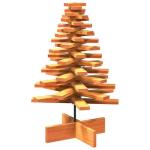 Kerstboom, dennenboom hout om te versieren, kerstboom houten boom DIY kerstdecoratie decoratieve boom kerstdecoratie, wasbruin 80 cm massief hout grenen
